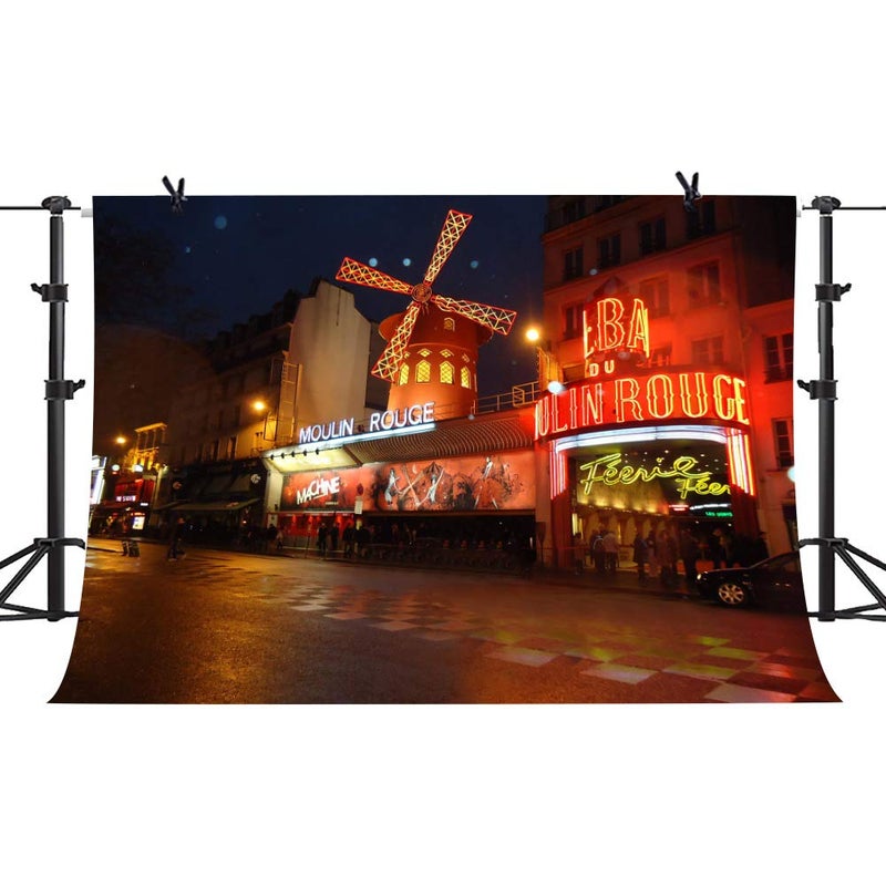 PHMOJEN Paris Moulin Rouge Backdrop 7x5ft Night Street Scenery Photography Background Studio Props LYPH781 - Image 5